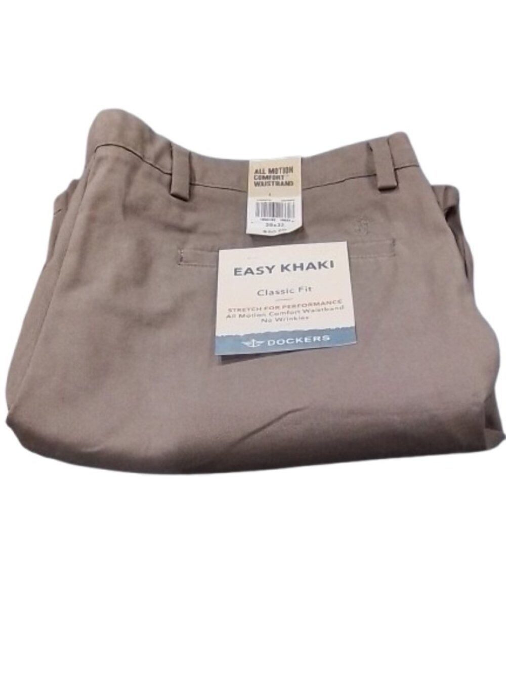 Men's Dockers Classic Fit Flat Front Easy Khaki - Dark Pebble - 38x32 - NWT